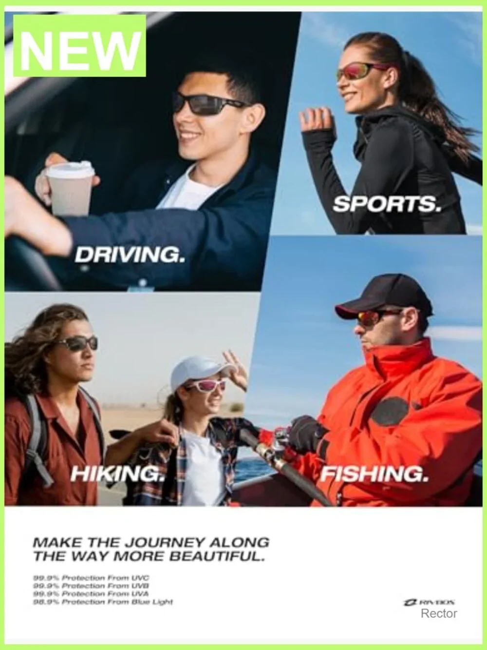 Polarized Sports Sunglasses TR90 Frame for Cycling Running Fishing Driving